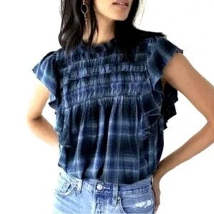 Free People Ruffle top like new!